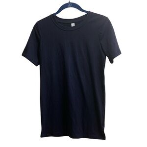 Zenana Outfitters Navy Blue Cotton Spandex Short Sleeve T-Shirt Women’s Small